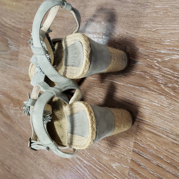 (EU41) Made in Spain Peep Toe Wedge Espadrilles Heels Fringe Vacation Cruise - Picture 5 of 12